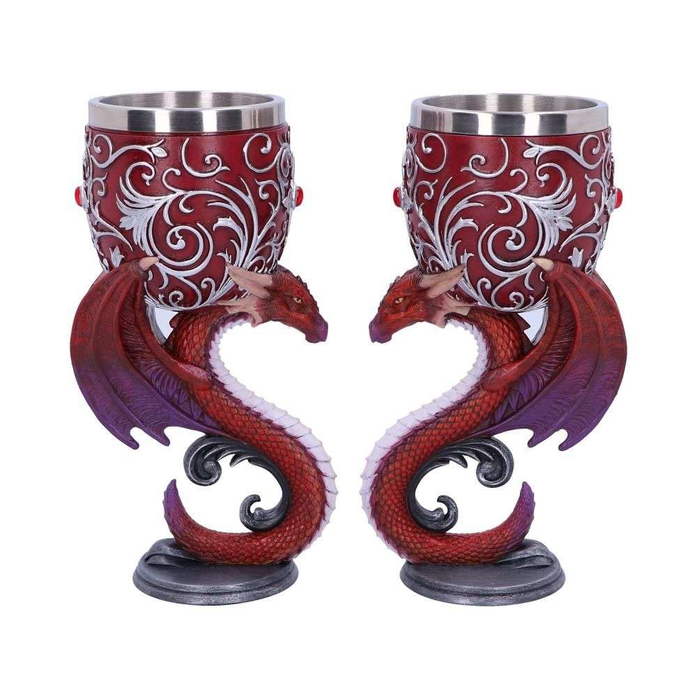 Ebros Ruth Thompson Dragon's Lair Flame Blade Drake 8oz Wine Goblet Ch - View #4